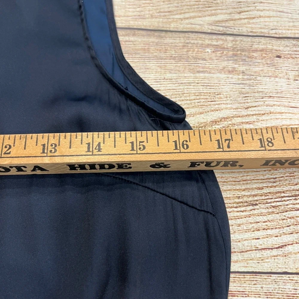 H&M Navy Blue Sleeveless Collared Button Front Drawstring‎ Waist Dress Size 4 - Picture 7 of 12